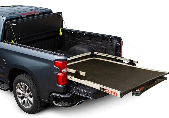 Bedslide 1500 Contractor Sliding Truck Bed Organizer, 95 x 48-Inch, Capacity 1500 lbs., Truck Bed Storage Tray, Silver