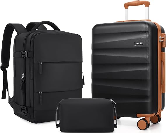 UKEIN Luggage Set with Backpack,Hardshell Carry On Luggage Airline Approved