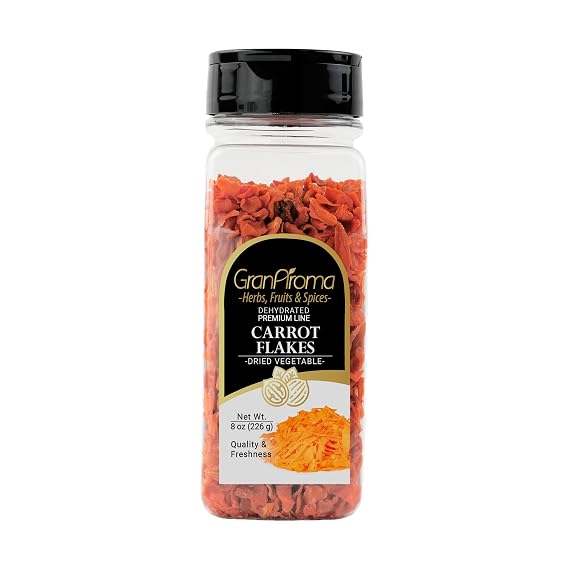 GranAroma Carrot Flakes, Sweet & Earthy, Perfect for Soups & Stews (8 Ounce)