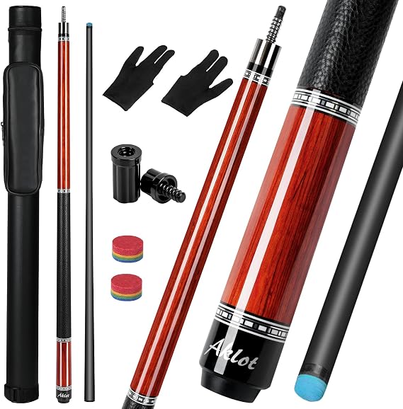 Aklot Carbon Fiber Pool Cue Stick 58", Billiard Cue Sticks 19oz, Low Deflection Billiard with 12.5mm Tip, Professional Carbon Fiber Pool Sticks for Adults