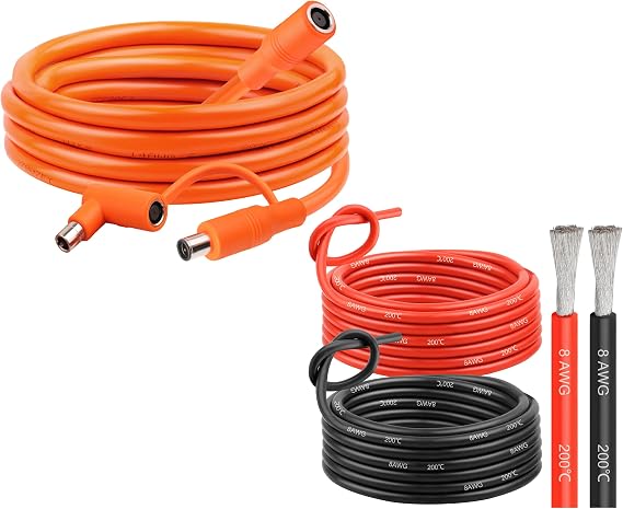 30FT 14AWG DC7909 Solar Panel Extension Cable-2 Pcs 30FT Conductor Silicone Electrical Wire