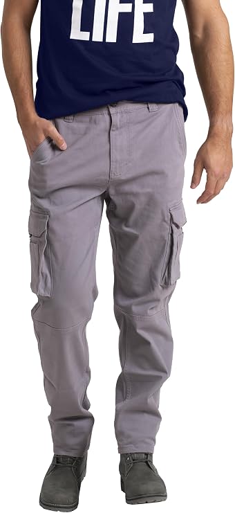 Mens Cargo Pant 100% Cotton Slim-Fit Relaxed Tactical Hiking Heavy Duty Workwear 6 Pockets Outdoor Cargo Works Pants 32W-44W