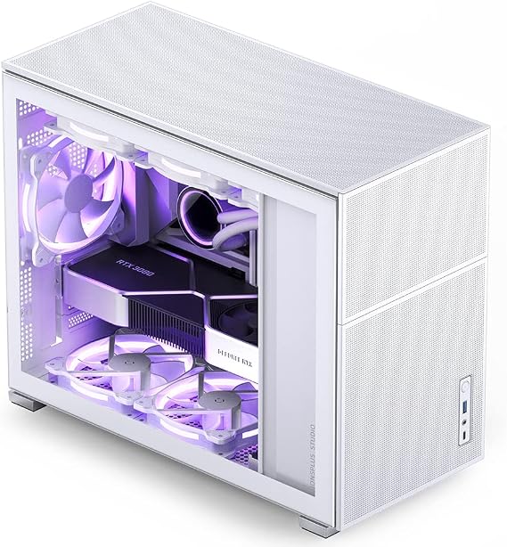JONSBO D31 MESH White Micro ATX Computer Case, M-ATX/ITX Mainboard/Support RTX 4090(335-400mm) GPU 360/280AIO,Power ATX/SFX: 100mm-220mm Multiple Tool-Free Design,White