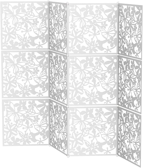 12PCS Hanging Room Divider, Foldable Partition Wall Decor, Thin PVC Home Screen, with Hollow Carving Design, DIY Hanging Panels, for Room Separation Decoration in Living Room, Bedroom, Hotel, Office