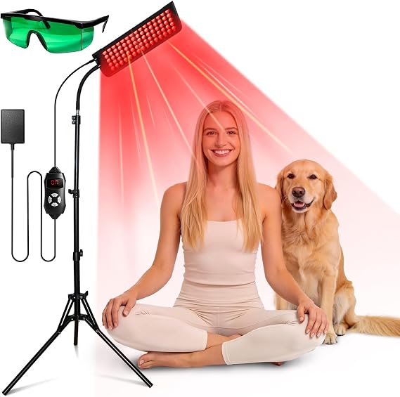 Red Light Therapy Lamp for Face and Body - Professional 660nm Red & 850nm Near Infrared Light Therapy Device - High Power LED Therapy Panel for Skin Vitality and Muscle Relief - Home Use