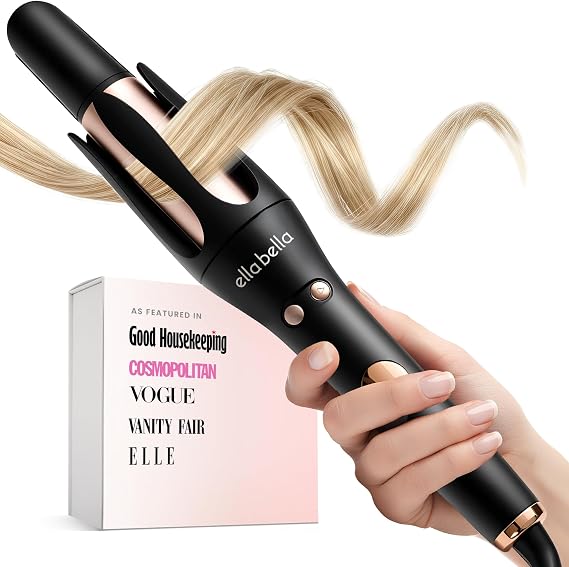 ELLA BELLA Automatic Rotating Curling Iron, Auto Hair Curler for Long Hair