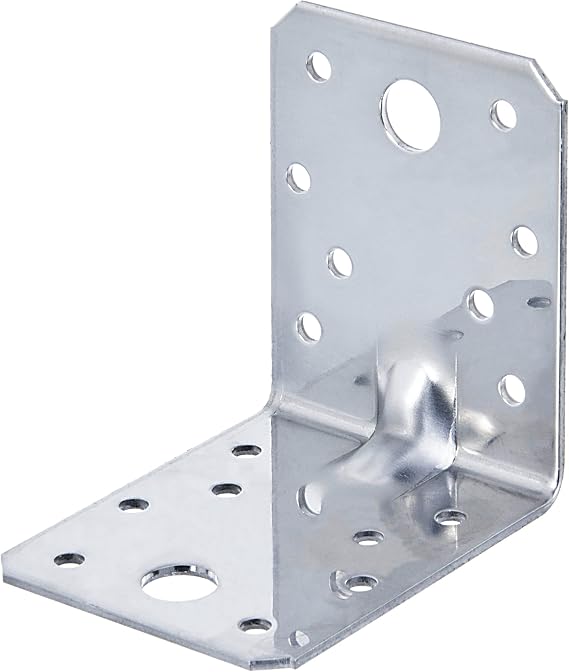 Alberts 335212 Heavy Duty Angle Connector with Beading Stainless Steel 70 x 70 x 55 mm