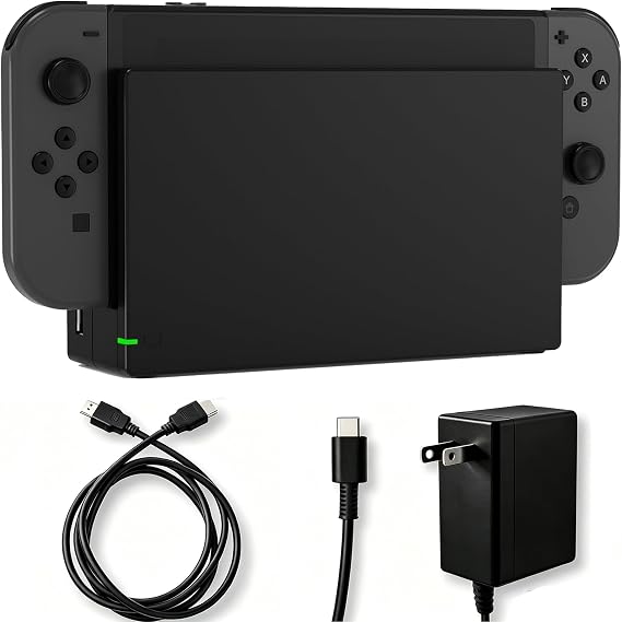 TV Dock Station for Nintendo Switch/Switch OLED, Portable 3-in-1 TV Dock Station Replacement Kit, Includes Original IC Module, AC Charger & High-Speed HDMI Cable for 1080P HD Output & Console Charging