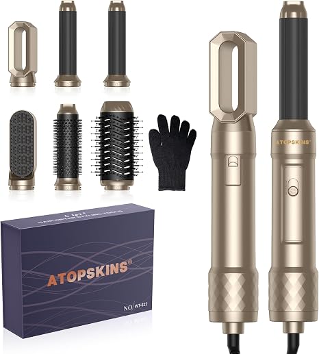 Multistyler Haarstyler Hairstyler Atopskins 6 In 1 Air Styler Set 1000W Airstyler RundbürstenföhnWarmluftbürsteFöhnbürste HaartrocknerWarmluft Curler Glättbürste Geschenkset Heißluftbürste