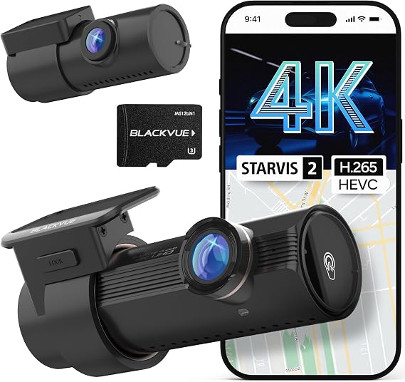 BlackVue DR970X-2CH Plus II 128GB Dash Cam 4K UHD Front & Full HD Rear with STARVIS 2 & HDR, Fast Boot, USB-C, Video Playback via Wi-Fi, Cloud Remote Access, Smart Parking Mode