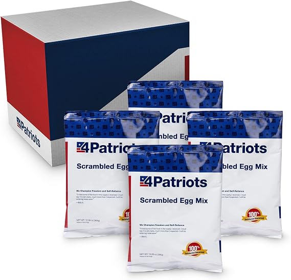 4Patriots Scrambled Eggs Case Pack: Tasty Survival Eggs Designed to Last 10 Years - 96 Servings