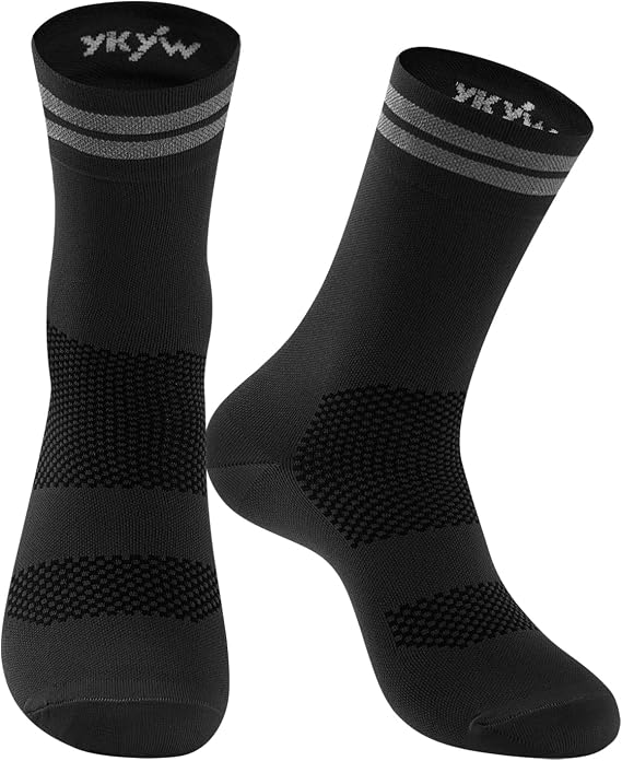 YKYWBIKE Cycling Socks for Men Women-Athletic Crew Bike Socks,Compression Biking Socks for Men Cycling,MTB Riding Socks
