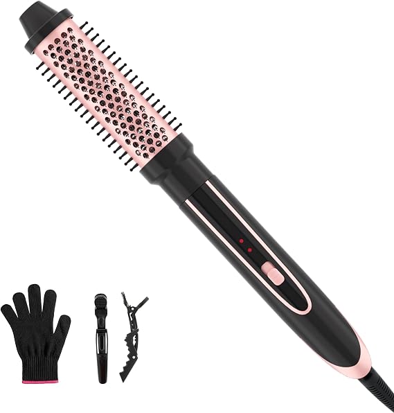 Curling Iron Instant Heat Up Hair Curling Wand Set, Curling Brush Ceramic Curling Wand, Dual Voltage Curling Iron with Glove & 2 Clips (Curling Wand (1.5" ))