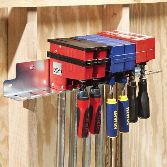 Rockler 24 Parallel Clamp Rack - Helps to Store Heavy Duty Clamps Durable Galvanized Steel Parallel Clamps Rack Stores Clamps up to 24 Wide - Workshop Organizers and Storage