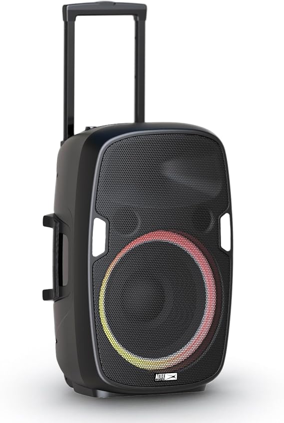 Altec Lansing - Bluetooth Speaker, Wireless Trolley with Microphone, Rechargeable Party Speaker with LED Lights, Karaoke DJ Input and USB Charger