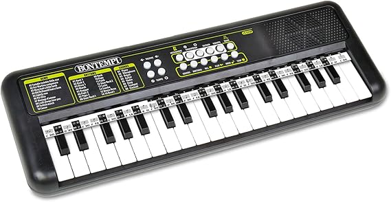 Bontempi | KeyRhythm - Digital Keyboard with 37 Keys, 1.5 cm Pitch with Headphone Socket, Pentagracmata Strip, Metronome and Transposer, 42.5 x 15.2 x 4.7 cm