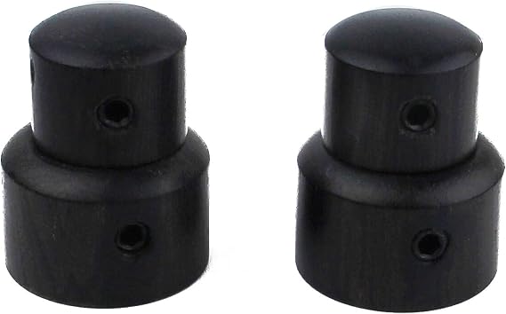 guyker 2Pcs Ebony Concentric Stacked Knobs, Dual Dome Control Knobs, High Grade Dome Volume Tone Knob Replacement for Electric Guitar or Precision Bass