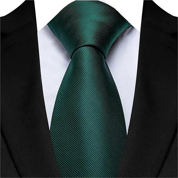 Men's Tie 8CM Green Stripes Floral Solid Jacquard Woven Necktie Groom Business Wedding Party For Men