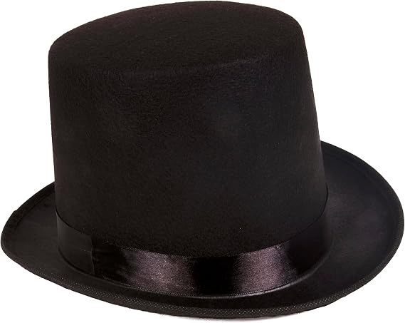 Kangaroo Lincoln Black Top Hat for Men & Women for Cosplay, Halloween Party