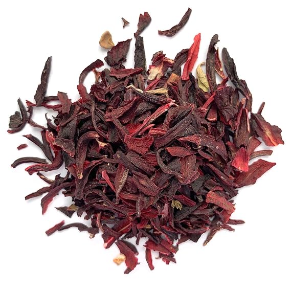 Hibiscus Flower Cut & Sifted, by Herb Co, Hibiscus Sabdariffa, from Morocco, Kosher, for Tea Blends, Oils, Jams, Baked Goods, Soup, Salads, Beverages, Soaps & Shampoos, 1 lb