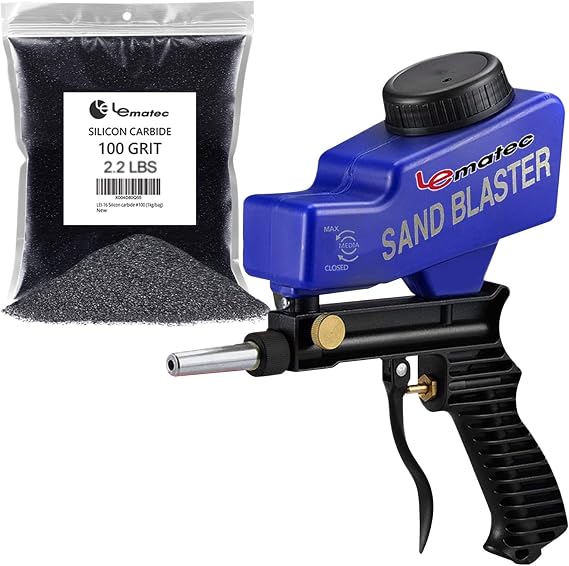 LE LEMATEC Sand Blaster & Silicon Carbide Media for Surface Prep