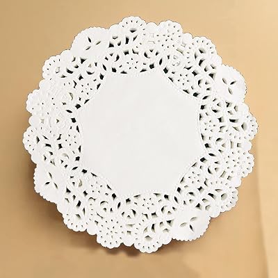 Paper Doilies 6-12, Round Lace Doilies Paper 100Pcs, Decorative Paper Placemats Bulk for Wedding Tableware Decoration Party, White
