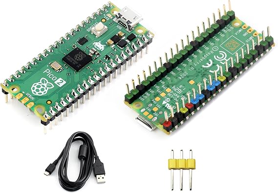 Pico 2 Kit with Color Pre-Soldered Header Compatible with Raspberry Pi Pico 2 Microcontroller Board, Using RP2350 Chip, Dual-Core & Dual-Architecture Design, 520KB S RAM 4MB Flash (3 Items)
