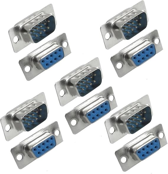 DB9 9 Pin Female to Male Solder Type Adapter Connectors 5 Pair
