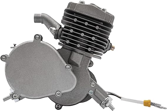 2-Stroke Bicycle Engine, 80CC Gas Motorized Bike Engine Kit, Single Cylinder Air-cooled Engine CDI Motorized Bicycle Engine for Bicycles Pocket Cars Mini Off-road Vehicles Atvs (Silver)