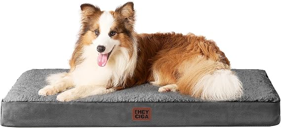 EHEYCIGA XL Orthopedic Extra Large Washable Dog Bed, 104x68x9cm, Grey