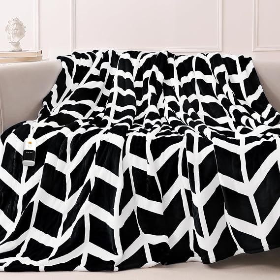 VENTIMI Heated Blanket Full, 9 Heat Levels & 2-10 Hours Auto Off, Black