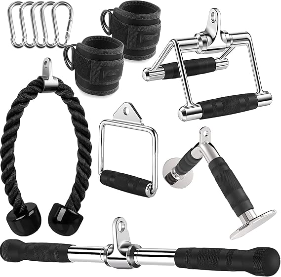 Cable Machine Attachment, LAT Pulldown Attachments, Home Gym Accessories, Triceps Pull Down Attachment