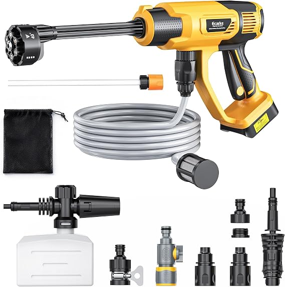 Ecarke Portable Car Cleaning Tool Compatible with Dewalt 20V Battery, 6-in-1 Nozzle & Foam Cannon, 3-Speed Adjustment, 5m Hose, Brushless Motor for Car Floor, Patio, Fence(Tool ONLY, NO Battery)