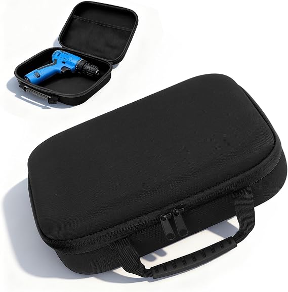 Small Tool Bag, Drill Bit Case Hard Shell Tool Storage Pouch Oxford Fabric Electric Drill Carry Case Waterproof EVA Accessory Carrying Bag 27 * 22 * 7cm