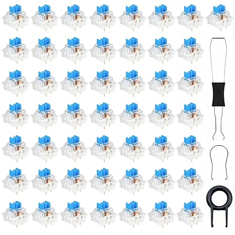 50 Pcs Keyboard Switches,3-Pin Clicky Tactile Mechanical Keyboard Switches