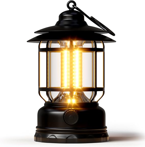 Camping Light Portable Battery Powered Camping Lantern,Black 1 Pack