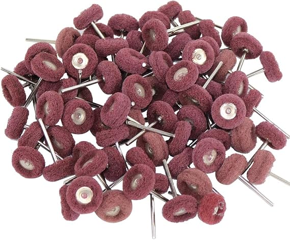 100 Pcs Abrasive Wheel Buffing Polishing kit for Rotary Polishing Tool Grinding Accessories 3mm Mandrel