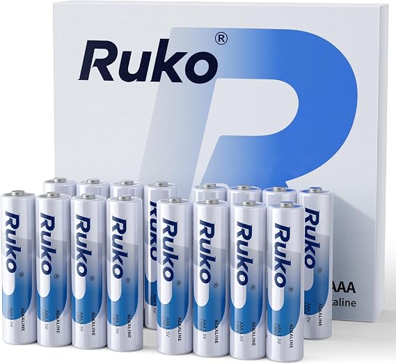 Ruko AAA Alkaline Batteries 16 Pack, Long-Lasting 1.5V Triple A