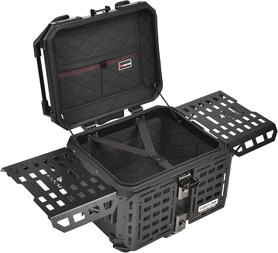 Universal Motorcycle Top Case, 45L Tail Box, Helmet Luggage Storage Trunk
