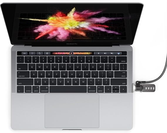 Maclocks MBPRLDGTB01CL Security Laptop Ledge Lock Adapter with Combination Cable Lock for MacBook Pro with Touch Bar