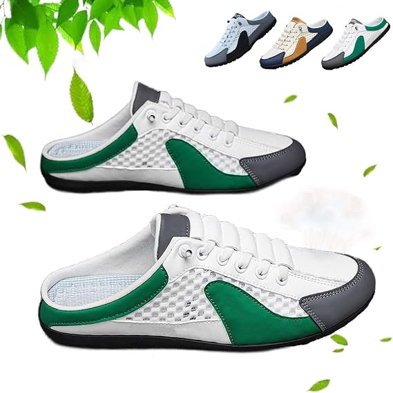 HUIQINGLI Men Slip on Mule Sneakers, New Summerr Slip-on Men's Sports Slippers, Low Top Baotou Half Drag Sneakers for Men