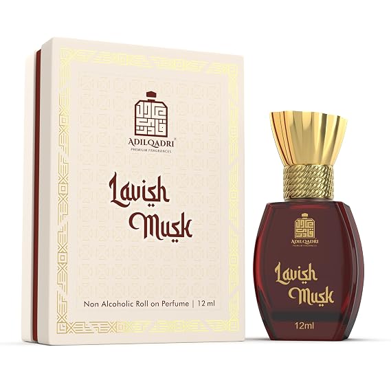 Adilqadri Lavish Musk Luxury 100% Alcohol Free Long Lasting Pure Musky and Unique Fragrance Attar Perfume for Men and Women Long Lasting Fragrance Natural Distiled (12 Ml/0.4 Fl Oz)