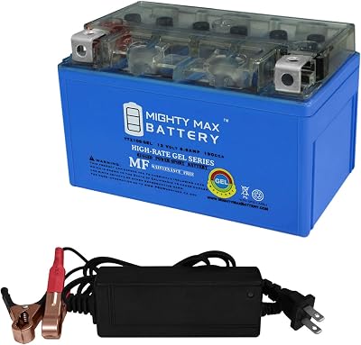 Mighty Max Battery YTZ10S Gel Replaces Battery for Power-Sonic PTZ10S  12V 2AMP Charger