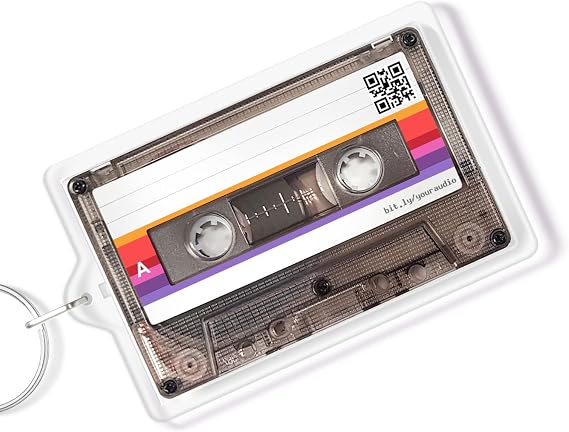 Cassette Tape Keychain, Birthday Gift for Music Lover, QR Code Link to Song