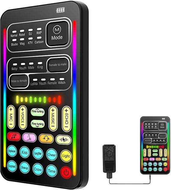 Voice Changer - Minii Voice Changer Microphone, Handheld Sound Effect Modifier | Compact Voice Changer Machine for 8-Tone Voice Disguise Device, Gaming, Karaoke, Streaming and Entertainment