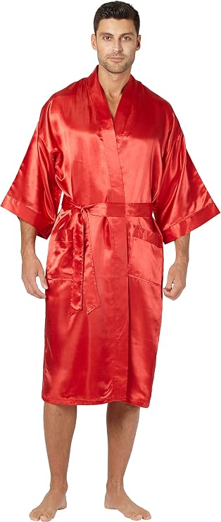 Intimo Men's Solid Satin Robe