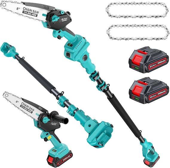 8" Electric Pole Saws for Tree Trimming, 1000W Brushless Motor