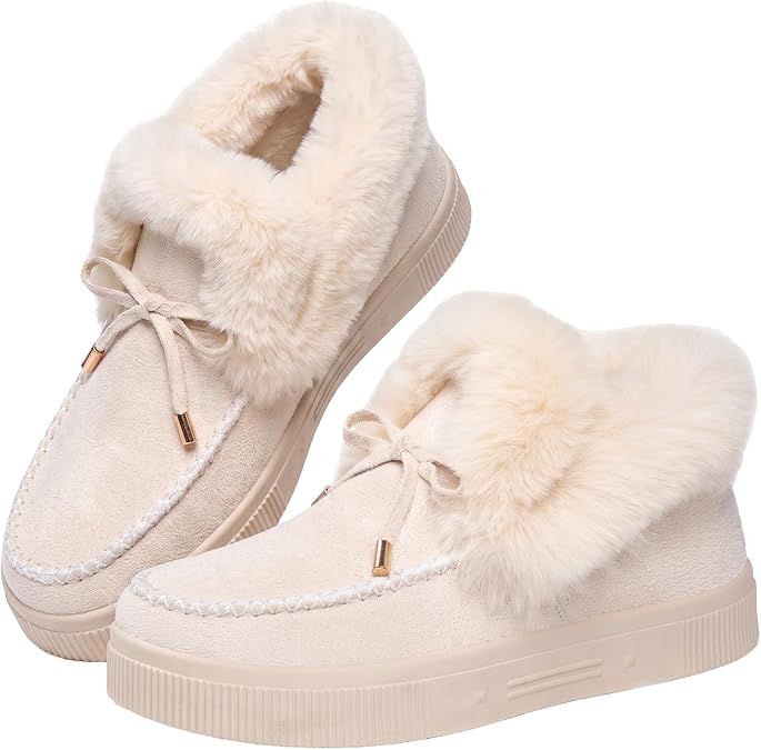 Womens Slippers Bootie Warm Winter Fuzzy House Shoes Ankle Boots