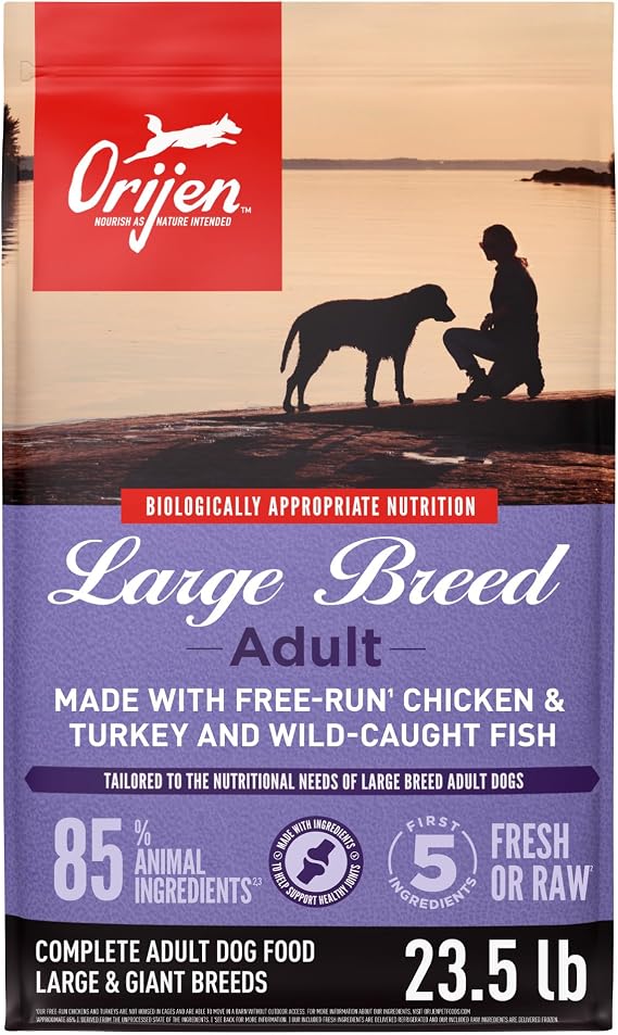 ORIJEN WHOLEPREY Dry Dog Food Large Breed Adult Recipe 23.5lb Bag | WHOLEPREY Ingredients, Made in the USA, Includes Probiotics, Omega-3 Fatty Acids, Skin & Coat, Digestive Health