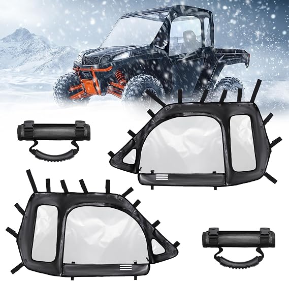 Ehaho Soft Upper Doors and Cab Enclosure, Waterproof Zipper Upgrade, Side Mirror Fit, Compatible with Polaris RZR XP 1000 (2014-2023) and Turbo RZR S 900 (2-Seater)